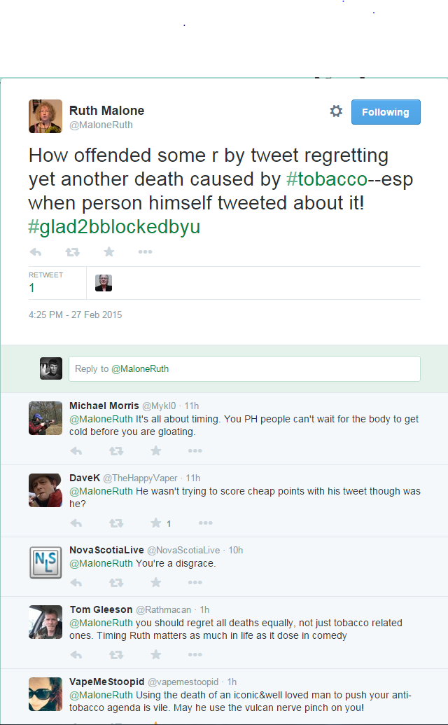 More replies to Ruth’s insensitive tweet