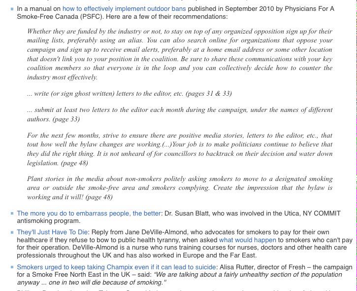 Smoke Free Canada Advocacy Toolkit excerpt