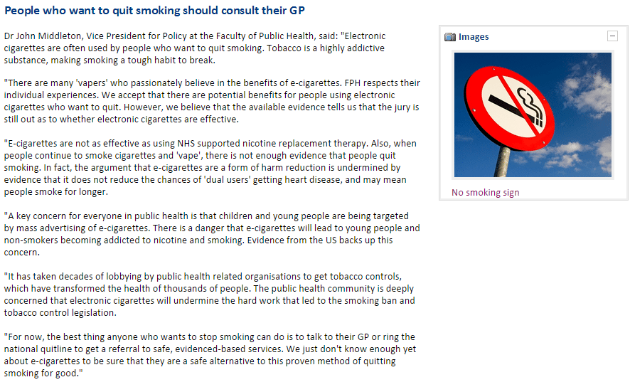Faculty of Public Health article