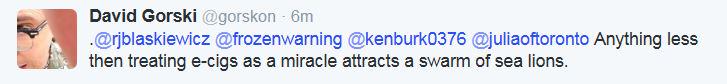 Screenshot of David Gorski tweet demonstrating his contempt