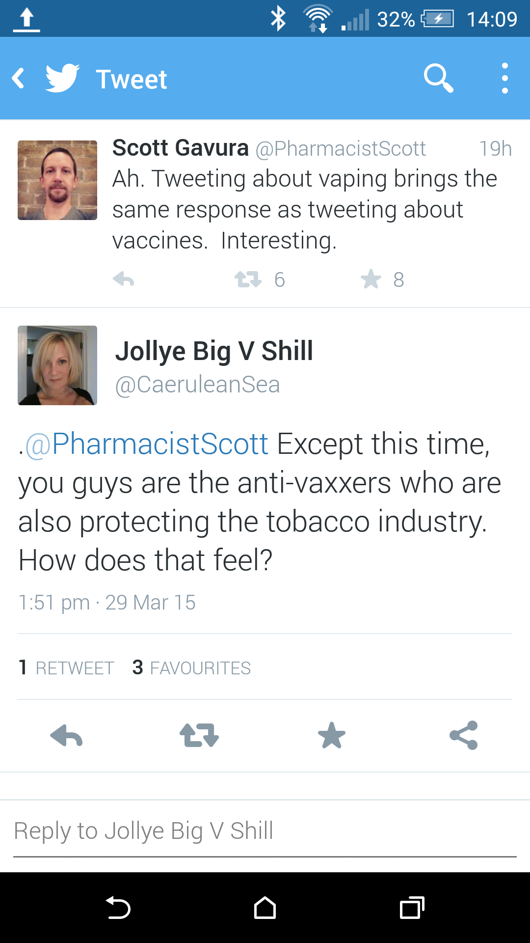 Lorien responds to Scott Gavura on Twitter