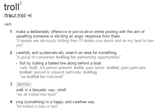 Wikipedia definition of Troll