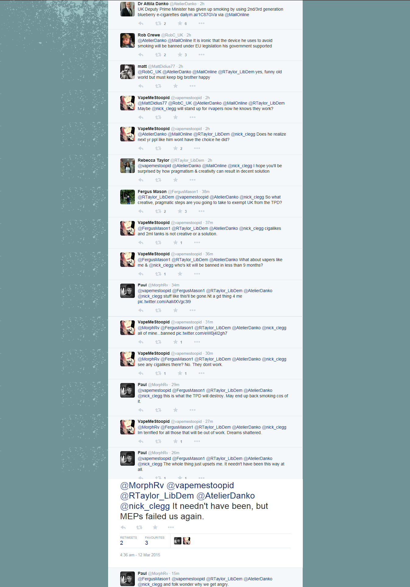 Twitter thread discussing the TPD