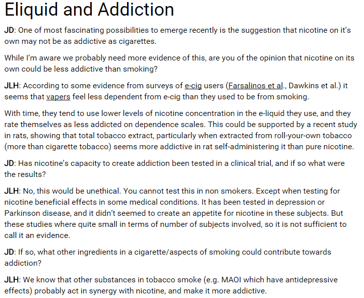 Nicotine ‘addiction’