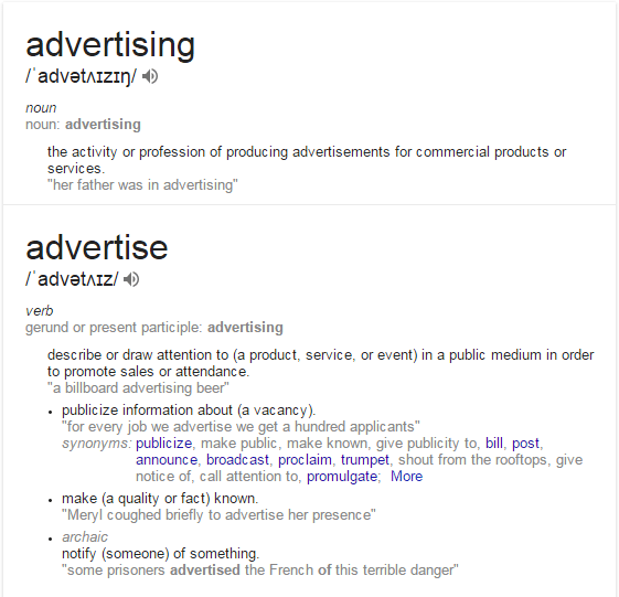 The Google definition of advertising