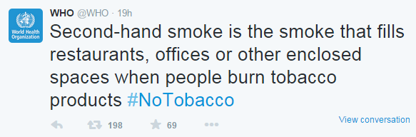 second-hand smoke fills restaurants, offices or other enclosed spaces