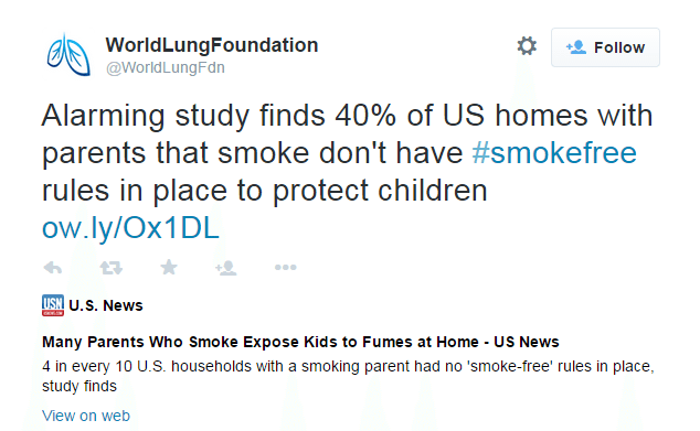 World Lung Foundation tweet