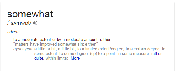 Definition of “Somewhat”