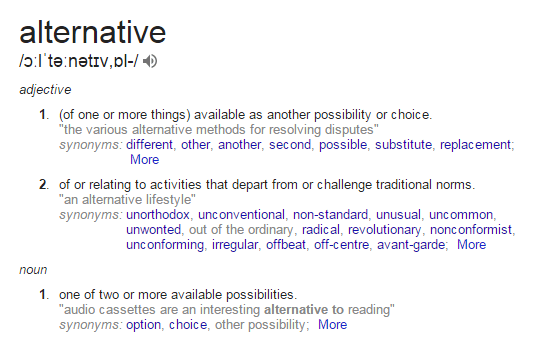 Definition of ‘alternative’