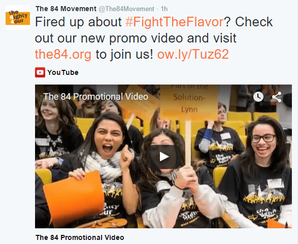 The 84 Movement promo tweet