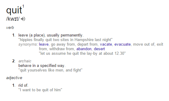 Definition of ‘Quit’