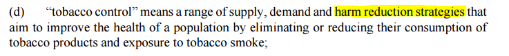 FCTC Tobacco Control Definition